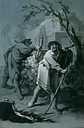 Die Kundschafter mit der Traube, 1755, Öl auf Leinwand auf Holzplatte, 31 × 21 cm, Österreichische Galerie Belvedere.