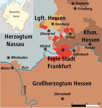 Umgebung der Freien Stadt Frankfurt