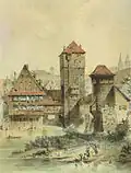 Der Henkersberg mit Weinstadel in Nürnberg (1895)