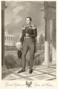 Friedrich Wilhelm III., König von Preußen, Lithografie von Ludwig Heine nach einem Gemälde von Begas, 1827