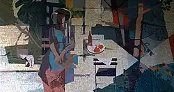Fritz Krebs (1914–1995) Maler, Grafiker. Keramikmosaik 1959, Alterswohnheim Felsenrain, Neunbrunnenstrasse 6, Zürich