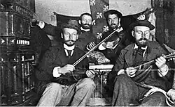 Wilhelm Balmer, Emil Schill, Fritz Mock und Franz Baur, v. l. n. r., 1898, Archiv der Basler Künstlergesellschaft