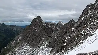 Hauptgipfel der Fuchskarspitze über der Balkenscharte