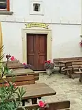 Eingang zum Freskensaal im Innenhof