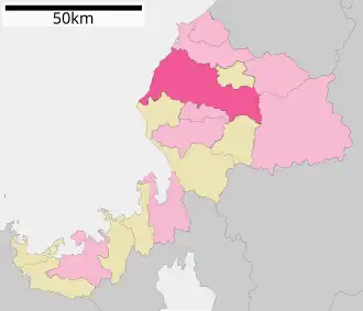 Lage Fukuis in der Präfektur