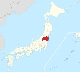 Lage der Präfektur Fukushima in Japan