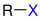 Allgemeine Struktur der Halogenkohlenwasserstoffe mit blaumarkierten Halogen = F, Cl, Br, I