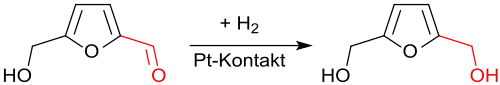 Hydrierung von HMF zu Furan-2,5-dimethanol