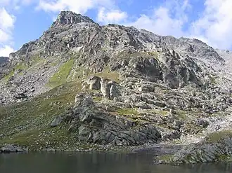 Blick vom Furglersee zum Gipfel des Furglers
