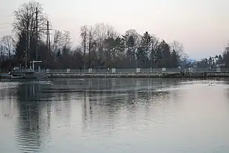Der Gübsensee kurz nach Sonnenuntergang in Richtung Osten