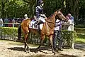 Beim Verlassen des Führrings mit Jockey Aurelien Lemaitre