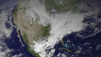 Ein GOES 13-Satellitenbild am 2. Januar 2014