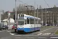 LHB-Gelenkwagen (Serie 780–816) am Europaplein in Amsterdam-Zuid. Dieser Typ war von 1979 bis 2015 in Betrieb.