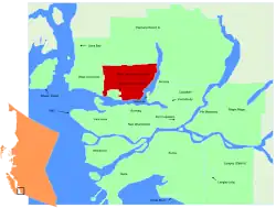 Lage in der Region Vancouver