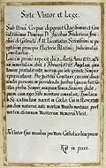 Epitaphinschrift Jakob Friedrich Joseph Gabrieli, aus dem Thesaurus Palatinus