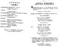 Erste Seiten des Librettos 1828