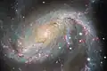Hochaufgelöste Aufnahme des Zentrums von NGC 1672, erstellt mithilfe des Hubble-Weltraumteleskops