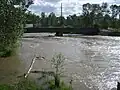 Gallatin River bei hohem Wasserstand im Juni 2008