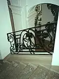 Vierpfeilerstiege mit originalem Rokokogeländer