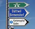 Wegweiser in Gebenstorf