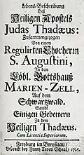 Judas Thaddäus-Gebetbüchlein von 1725