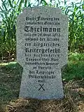 Gedenkstein zum Reitergefecht nahe der Kliebe im Vorfeld der Völkerschlacht