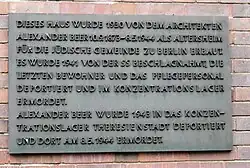 Gedenktafel am Jüdischen Altenheim, Berkaer Straße, Berlin-Schmargendorf
