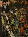 Geißelung Jesu, Öl/Tusche auf Holz, 1967