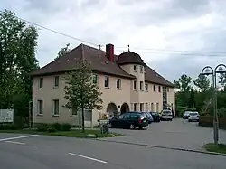 Das Rathaus von Gelbingen an der B&nbsp;19