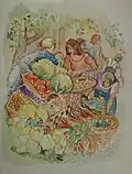 Gemüsemarkt, Aquarell, ohne Datum