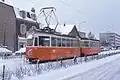 Motorwagen Be 4/4 724 und Beiwagen 323 in der Rue de Genève