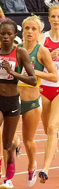 Genevieve Lacaze (Mitte) belegte Rang&nbsp;zwölf