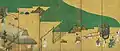 Tawaraya Sotatsu: Szenen aus dem Genji monogatari: Sekiya (関屋) / Miyotsukushi (澪標) (6faltiges Stellschirm-Paar).
