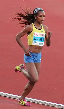 Auch Bronze ging an eine Äthiopierin: Genzebe Dibaba, vorher bereits Weltmeisterin über 1500&nbsp;Meter