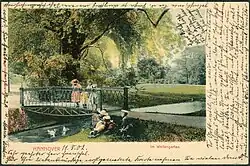 Nr. 205: Kinder auf der Lavesbrücke im Welfengarten