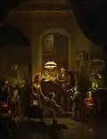Die Abendschule (Öl auf Holz)