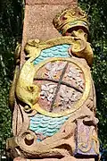 Königlich-polnisch-litauisches Wappen an der Distanzsäule in Geringswalde