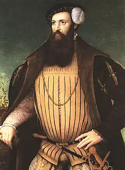 Porträt eines unbekannten Edelmanns, möglicherweise des 13. Lord Grey of Wilton (ca. 1547), heute Scottish National Gallery, Edinburgh