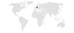 Lage von Deutschland und Taiwan