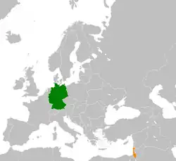 Lage von Deutschland und Israel