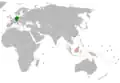 Lage von Deutschland und Malaysia