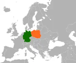 Lage von Deutschland und Polen