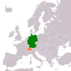 Lage von Schweiz und Deutschland
