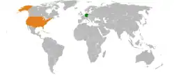 Lage von Vereinigte Staaten und Deutschland