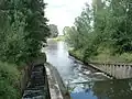 Die Gersprenz (vorne) mündet in den Main