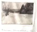 Heinrich Gesemann, Radierung Winterlandschaft im Taunus