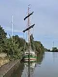 Der Liegeplatz der Gesine von Papenburg am Sielkanal in Papenburg
