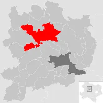 Lage der Gemeinde Gföhl im Bezirk Krems (anklickbare Karte)