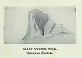 Skizze des Giant Geysirs, angefertigt von Nathaniel P. Langfords, 1870 auf der Washburn Expedition