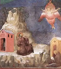 Die Stigmatisierung des hl. Franziskus auf dem La Verna, Fresko von Giotto di Bondone